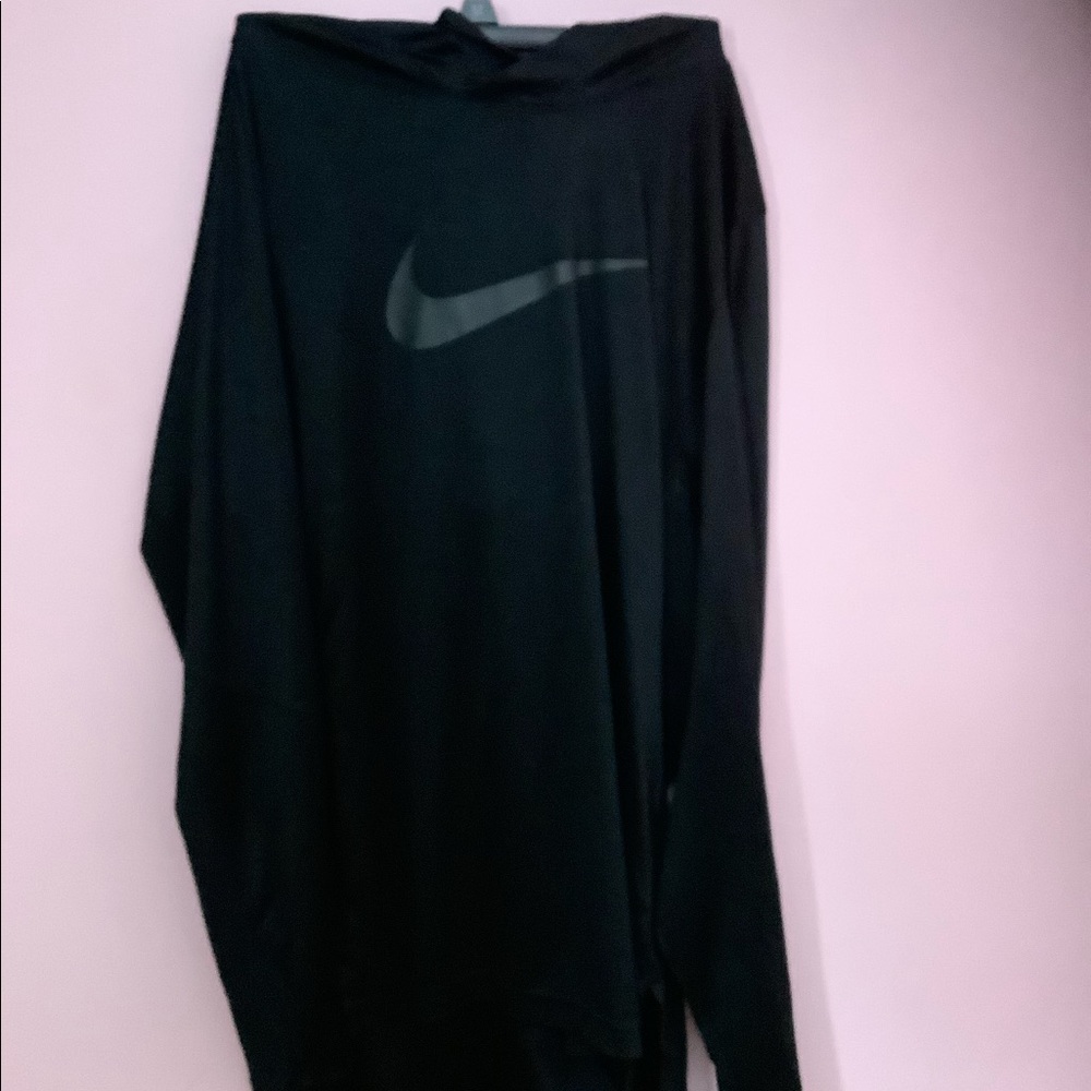 Black Nike running shirt with hood